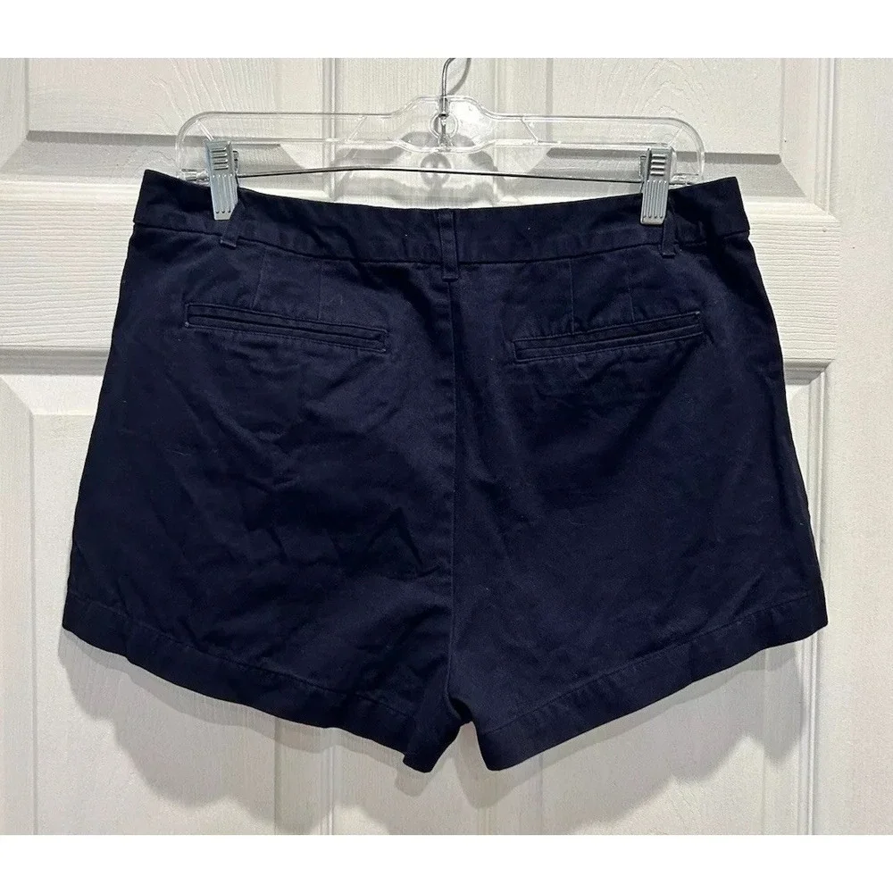 Forever 21‎ Womens Navy Blue Cotton Chino Shorts Size 30 Mid Rise Casual Summer